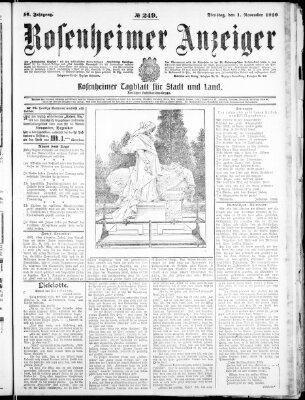 Rosenheimer Anzeiger Dienstag 1. November 1910