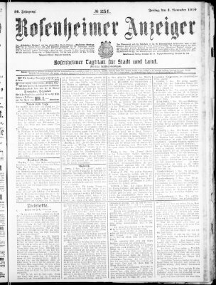 Rosenheimer Anzeiger Freitag 4. November 1910