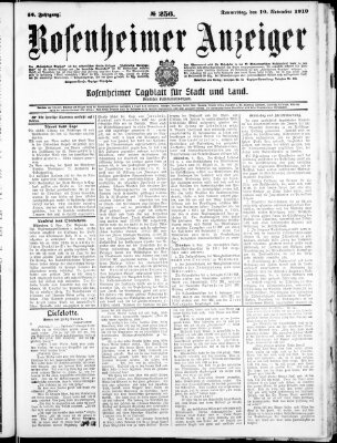 Rosenheimer Anzeiger Donnerstag 10. November 1910