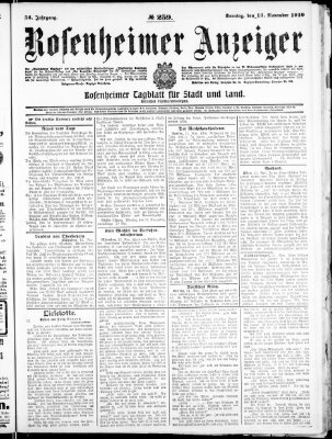 Rosenheimer Anzeiger Sonntag 13. November 1910