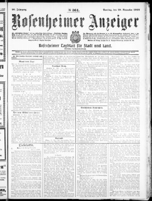 Rosenheimer Anzeiger Samstag 19. November 1910