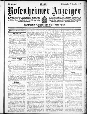 Rosenheimer Anzeiger Mittwoch 7. Dezember 1910