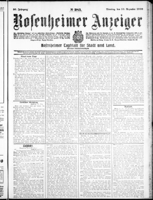 Rosenheimer Anzeiger Dienstag 13. Dezember 1910