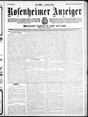 Rosenheimer Anzeiger Sonntag 18. Dezember 1910