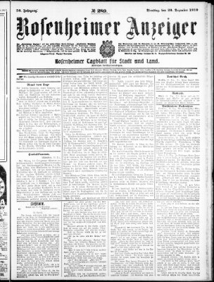 Rosenheimer Anzeiger Dienstag 20. Dezember 1910