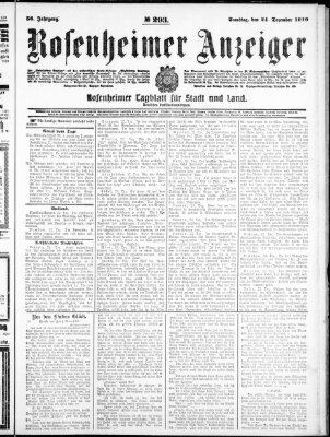 Rosenheimer Anzeiger Samstag 24. Dezember 1910