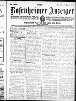 Rosenheimer Anzeiger Freitag 30. Dezember 1910