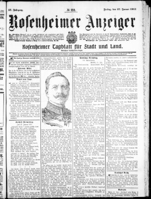 Rosenheimer Anzeiger Freitag 27. Januar 1911