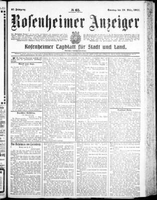 Rosenheimer Anzeiger Sonntag 19. März 1911