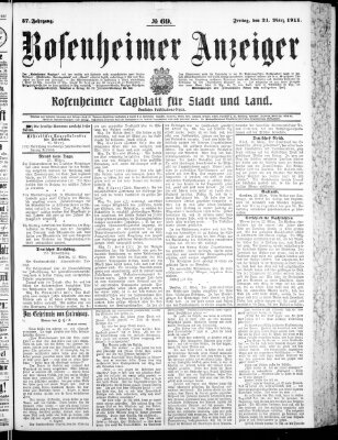 Rosenheimer Anzeiger Freitag 24. März 1911