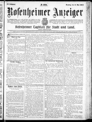 Rosenheimer Anzeiger Samstag 6. Mai 1911