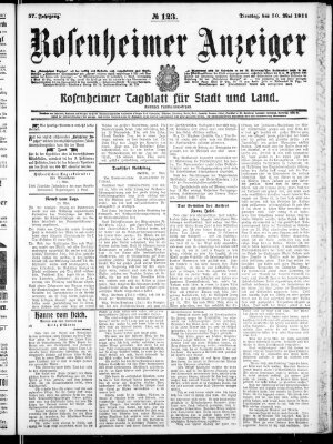 Rosenheimer Anzeiger Dienstag 30. Mai 1911