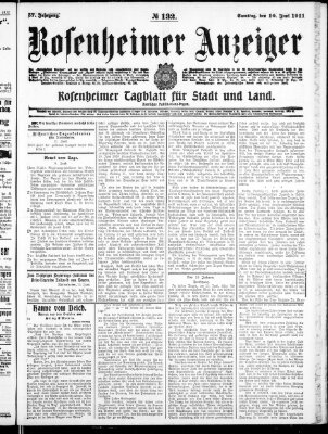 Rosenheimer Anzeiger Samstag 10. Juni 1911