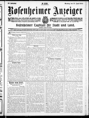 Rosenheimer Anzeiger Samstag 17. Juni 1911