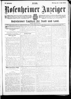 Rosenheimer Anzeiger Dienstag 4. Juli 1911