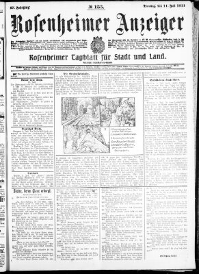 Rosenheimer Anzeiger Dienstag 11. Juli 1911