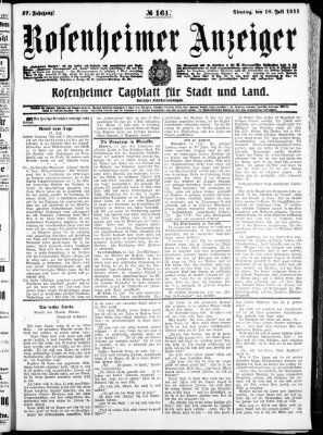 Rosenheimer Anzeiger Dienstag 18. Juli 1911