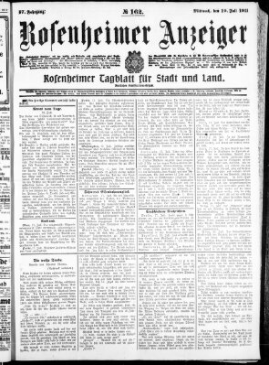 Rosenheimer Anzeiger Mittwoch 19. Juli 1911