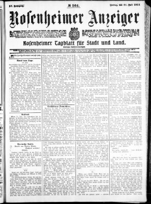 Rosenheimer Anzeiger Freitag 21. Juli 1911