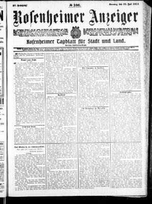 Rosenheimer Anzeiger Sonntag 23. Juli 1911