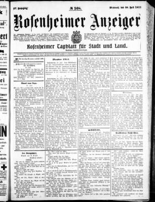 Rosenheimer Anzeiger Mittwoch 26. Juli 1911