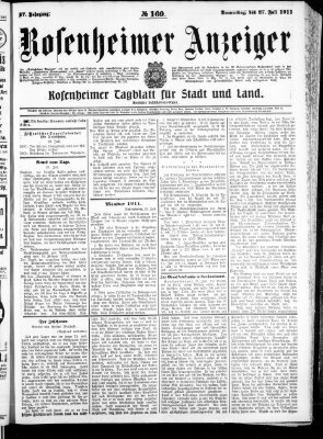 Rosenheimer Anzeiger Donnerstag 27. Juli 1911