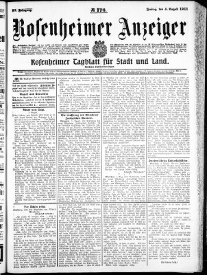 Rosenheimer Anzeiger Freitag 4. August 1911