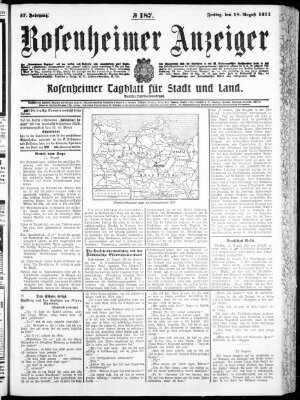 Rosenheimer Anzeiger Freitag 18. August 1911