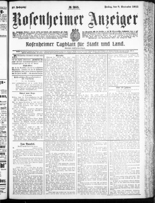 Rosenheimer Anzeiger Freitag 8. September 1911