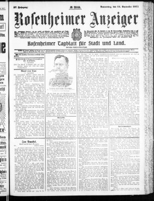 Rosenheimer Anzeiger Donnerstag 14. September 1911