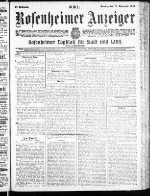 Rosenheimer Anzeiger Samstag 16. September 1911