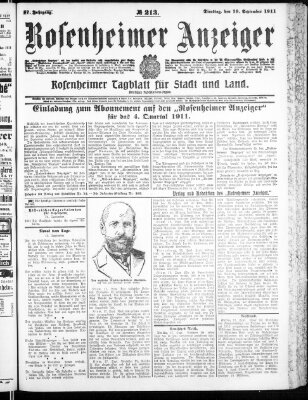 Rosenheimer Anzeiger Dienstag 19. September 1911