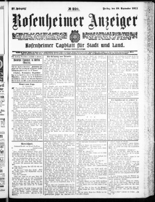 Rosenheimer Anzeiger Freitag 29. September 1911