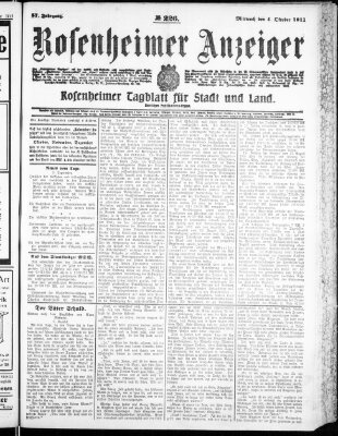 Rosenheimer Anzeiger Mittwoch 4. Oktober 1911