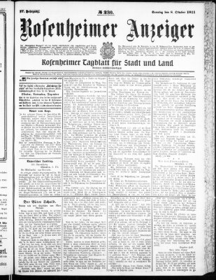 Rosenheimer Anzeiger Sonntag 8. Oktober 1911