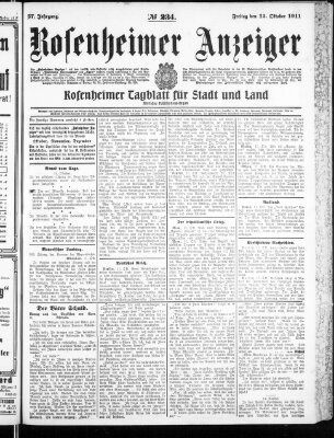 Rosenheimer Anzeiger Freitag 13. Oktober 1911