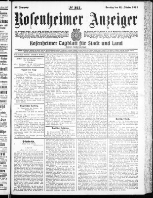 Rosenheimer Anzeiger Samstag 21. Oktober 1911