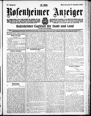 Rosenheimer Anzeiger Donnerstag 9. November 1911