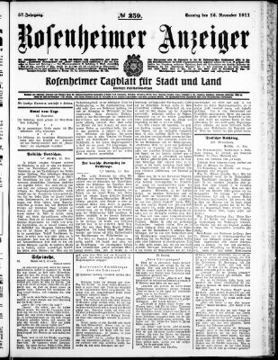 Rosenheimer Anzeiger Sonntag 12. November 1911