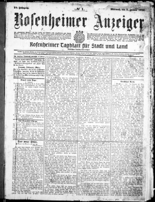 Rosenheimer Anzeiger Montag 8. Januar 1912