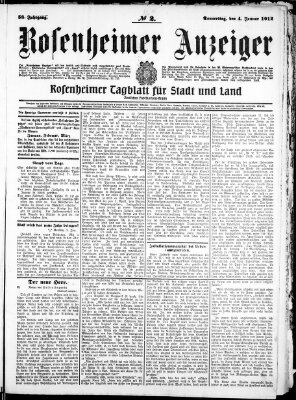 Rosenheimer Anzeiger Donnerstag 4. Januar 1912