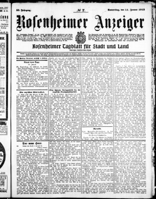 Rosenheimer Anzeiger Donnerstag 11. Januar 1912