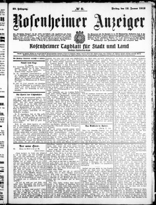 Rosenheimer Anzeiger Freitag 12. Januar 1912