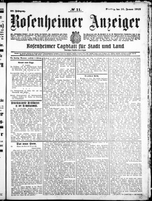 Rosenheimer Anzeiger Dienstag 16. Januar 1912