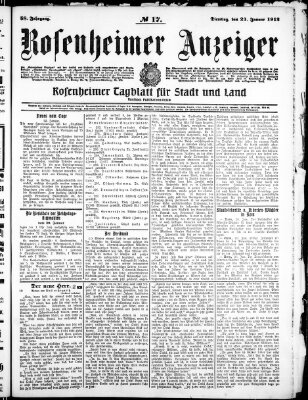 Rosenheimer Anzeiger Dienstag 23. Januar 1912