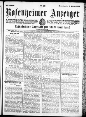 Rosenheimer Anzeiger Donnerstag 8. Februar 1912