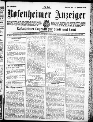 Rosenheimer Anzeiger Dienstag 13. Februar 1912