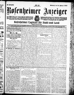 Rosenheimer Anzeiger Mittwoch 21. Februar 1912