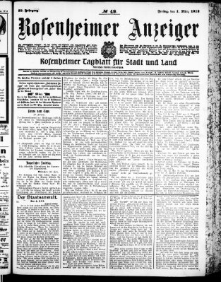 Rosenheimer Anzeiger Freitag 1. März 1912