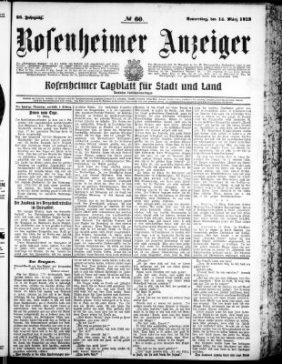 Rosenheimer Anzeiger Donnerstag 14. März 1912